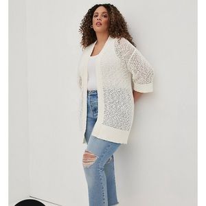 Torrid open stitch cardigan 3/4 sleeves 2X